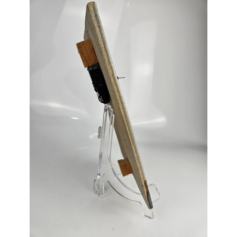 Signed Lauer Studio Pottery Wall Clock Ceramic Slab Art Clock‎ TESTED
